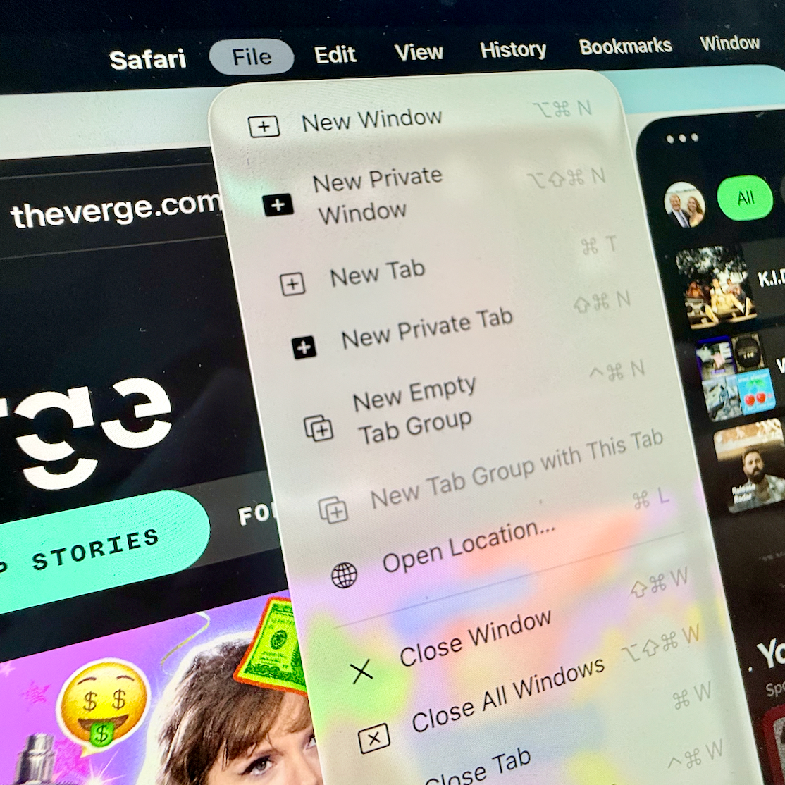 There are full menus in apps.